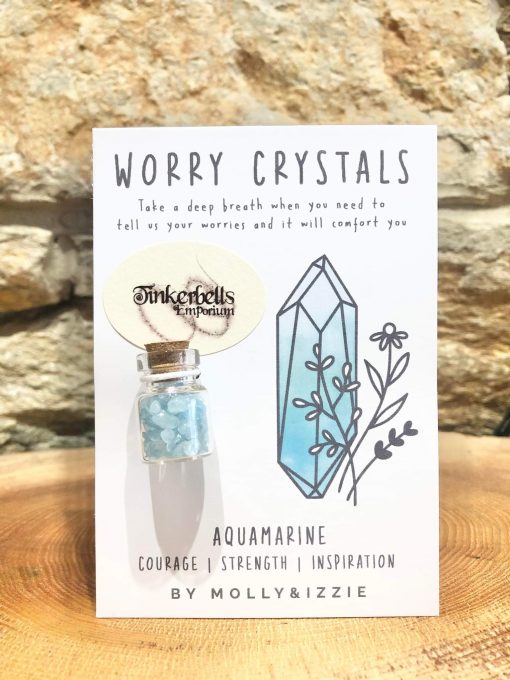 Worry Crystals Mini Chip Bottle - Aquamarine