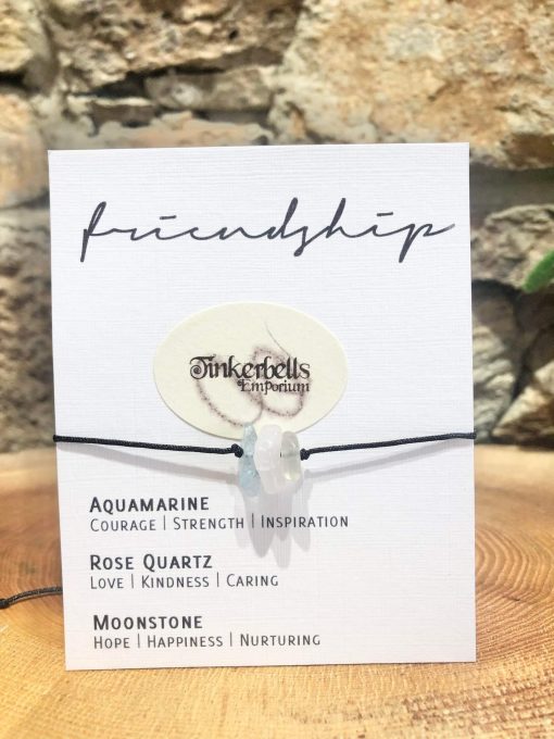 Friendship Crystal Bracelet Aquamarine Rose Quartz and Moonstone