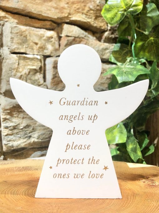 Guardian Angel Above Free Standing Plaque