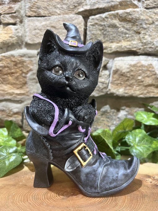 Witchy Black Cat In Boot Ornament