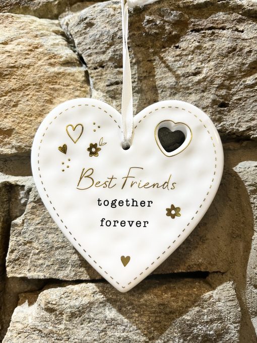 Best Friend Heart Ceramic Hanger