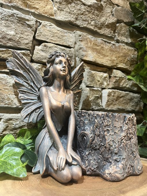 Bronze Flower Fairy Planter - Image 2