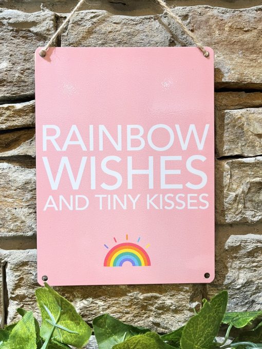 Rainbow Wishes Metal Sign