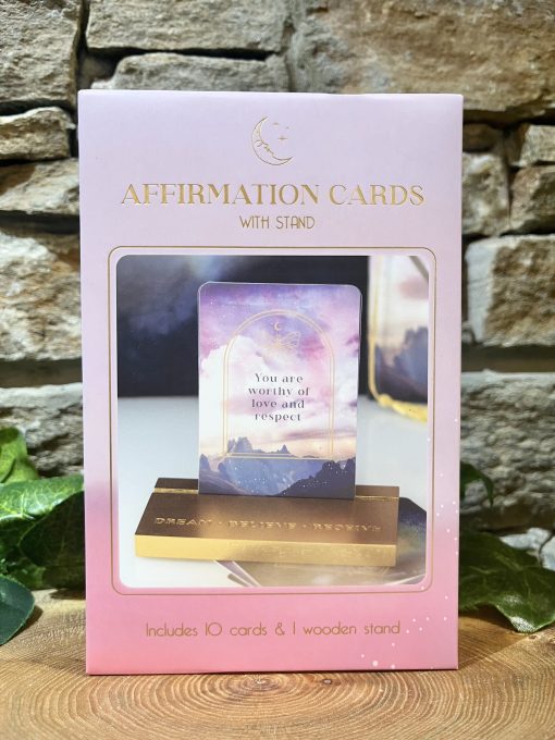 Dream Believe Achieve Affirmation Cards With Stand