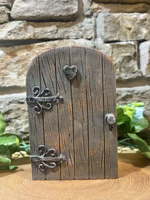 Chunky Heart Fairy Door Wood Effect