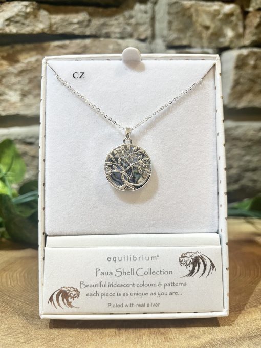 Paua Shell Tree Of Life  Necklace